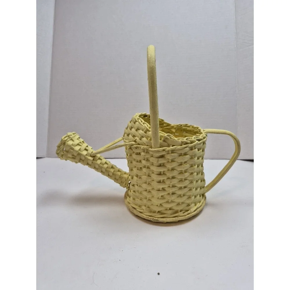 UNIQUE‎ WICKER COFFEE TEA CUP AND SAUCER PLANTER CENTERPIECE BASKET